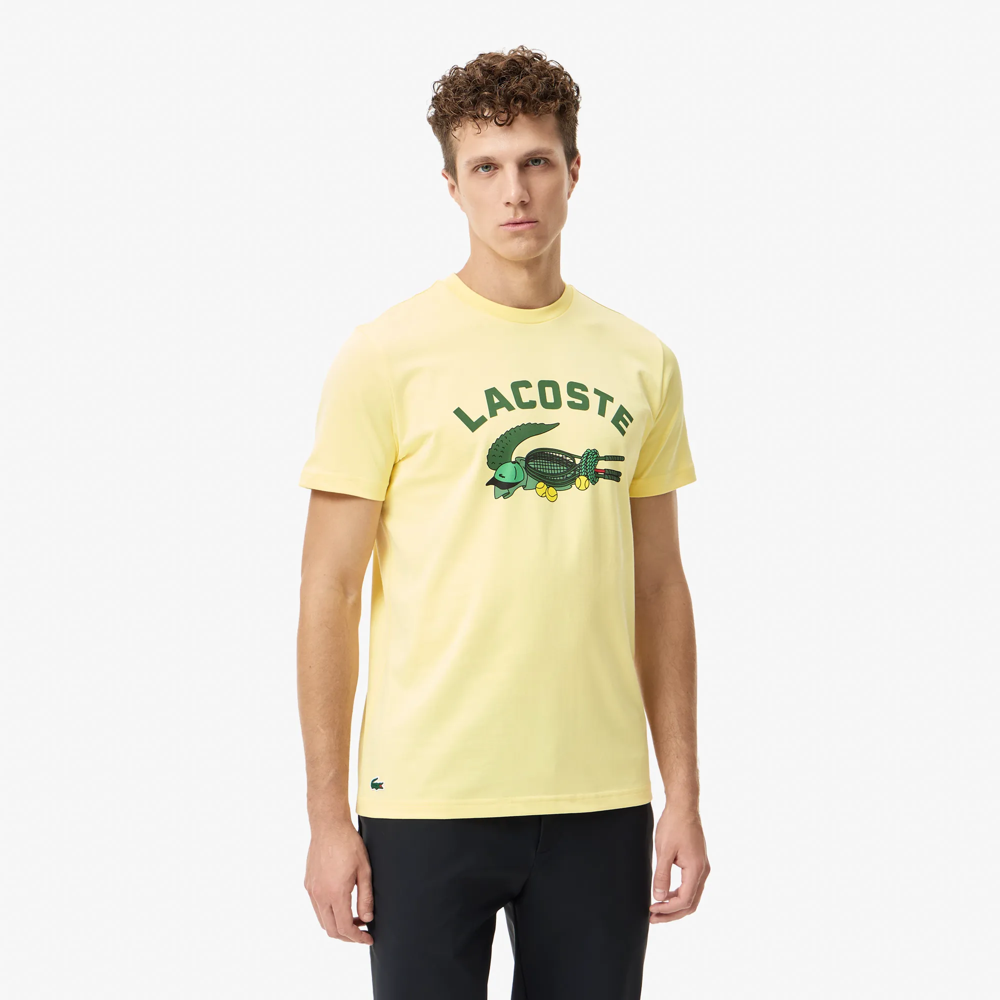 Мужская хлопковая футболка Lacoste, желтый, арт. TH4760