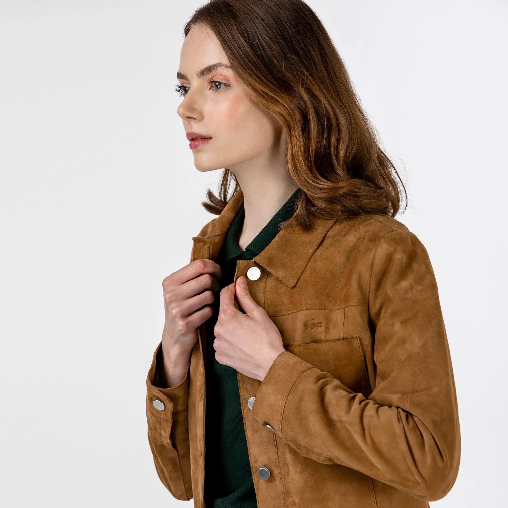Женская куртка Lacoste на пуговицах, коричневый, арт. BF0124