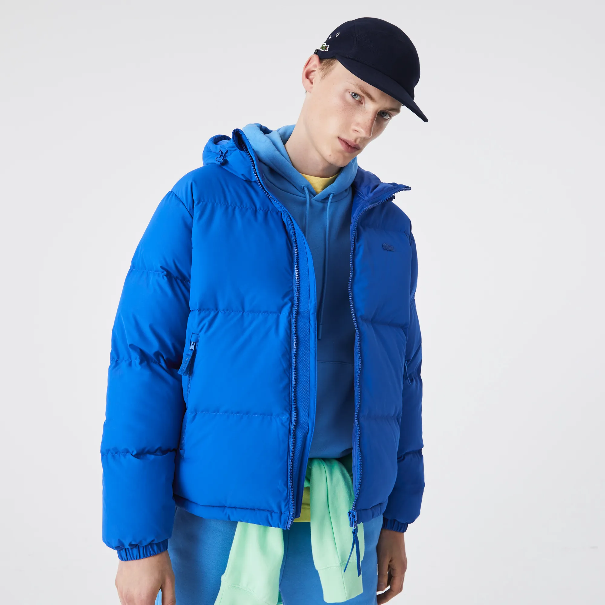 Мужская стеганая водоотталкивающая короткая куртка Lacoste, синий, арт. BH3522