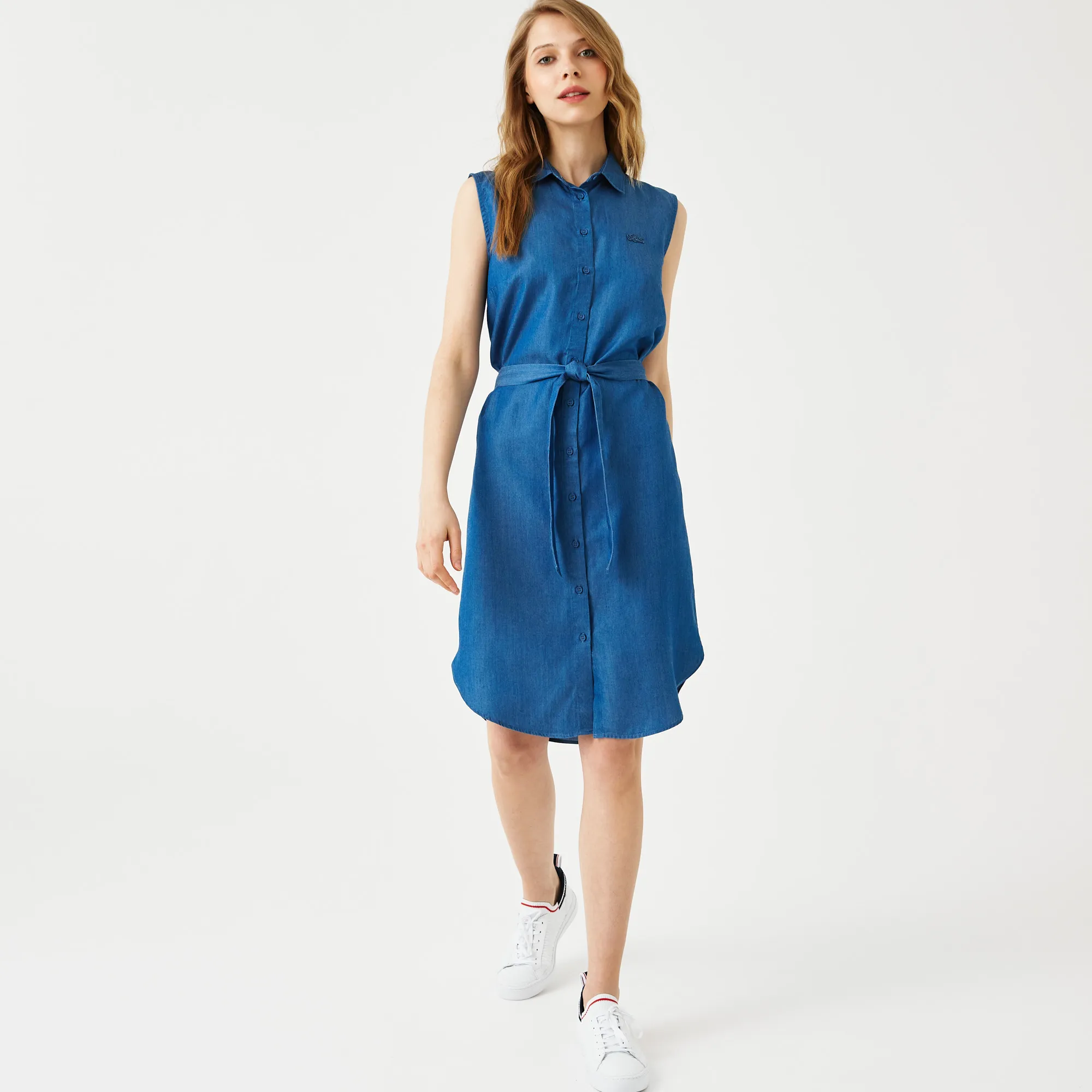 Женское платье Lacoste с рубашкой и воротником, синий, арт. EF0125
