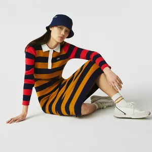 Женское платье-поло Lacoste в полоску, разноцветный, арт. EF0721