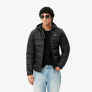 Мужская водоотталкивающая стеганая куртка-пуховик Lacoste, черный, арт. BH6763