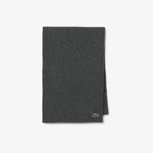 Шерстяной шарф Lacoste Unisex, серый, арт. RE0058