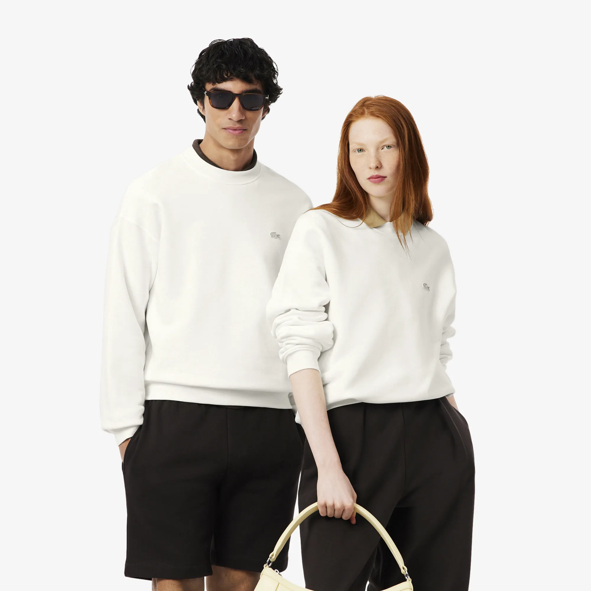 Мужской свитшот Lacoste Loose Fit, белый, арт. SH7745