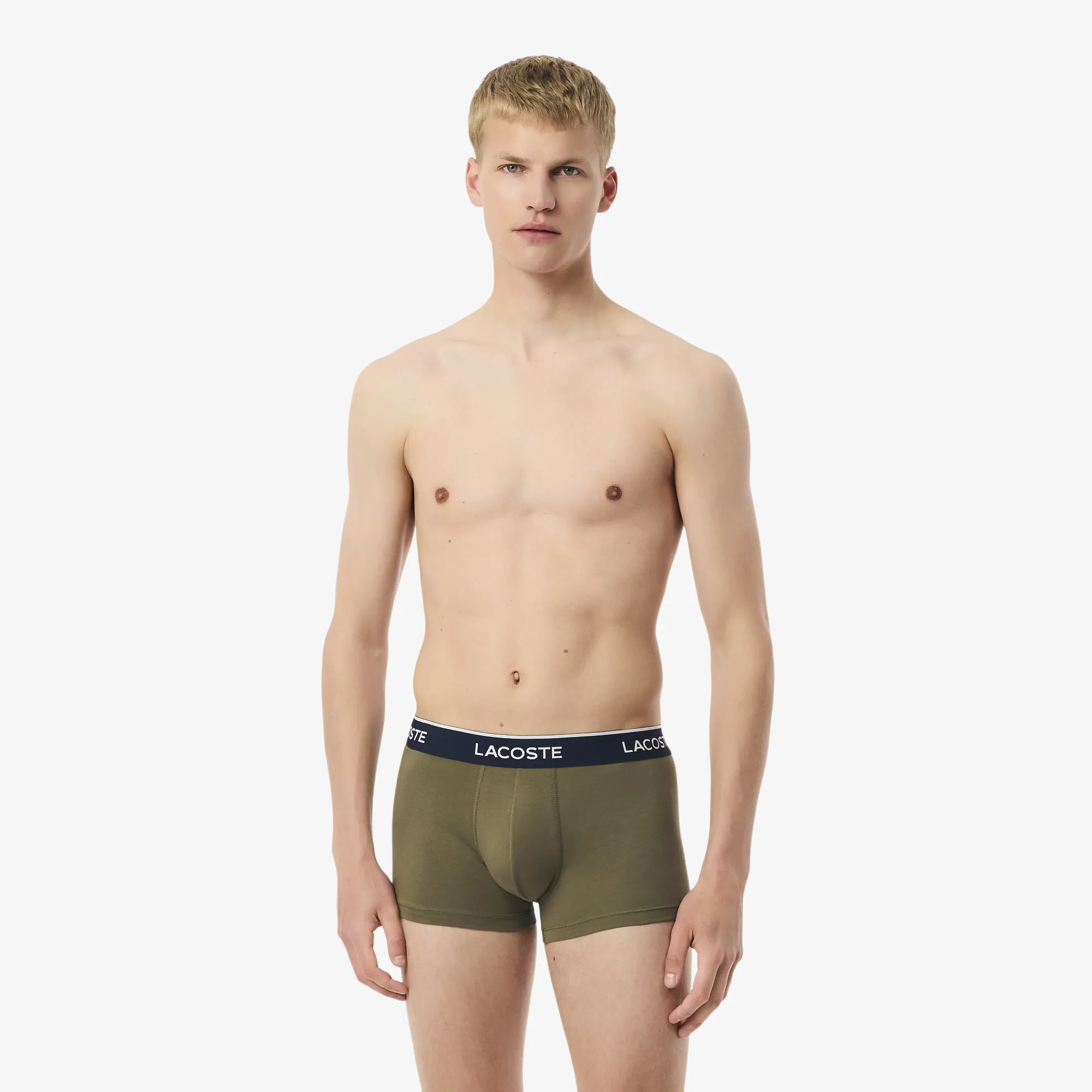 Мужское хлопковое нижнее бельё Lacoste (3 штуки), зеленый, арт. 5H1300