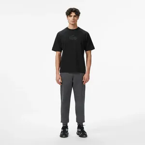 Мужские хлопковые спортивные брюки Lacoste Relaxed Fit, серый, арт. XH2605