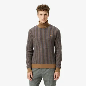 Мужской свитер Lacoste с высоким воротом Classic Fit, коричневый, арт. AH2630