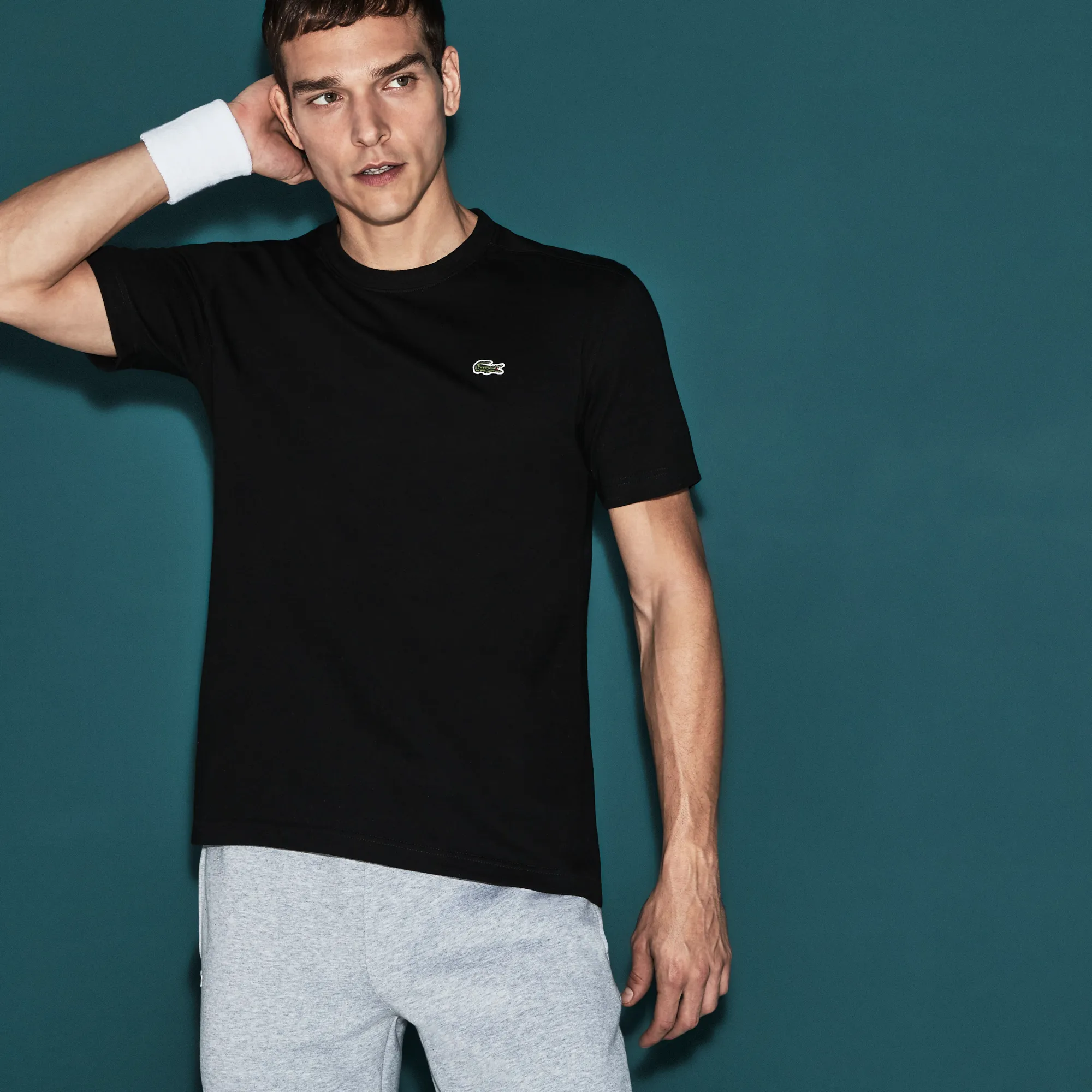 Мужская футболка Lacoste SPORT Ultra Dry Regular Fit, черный, арт. TH7618