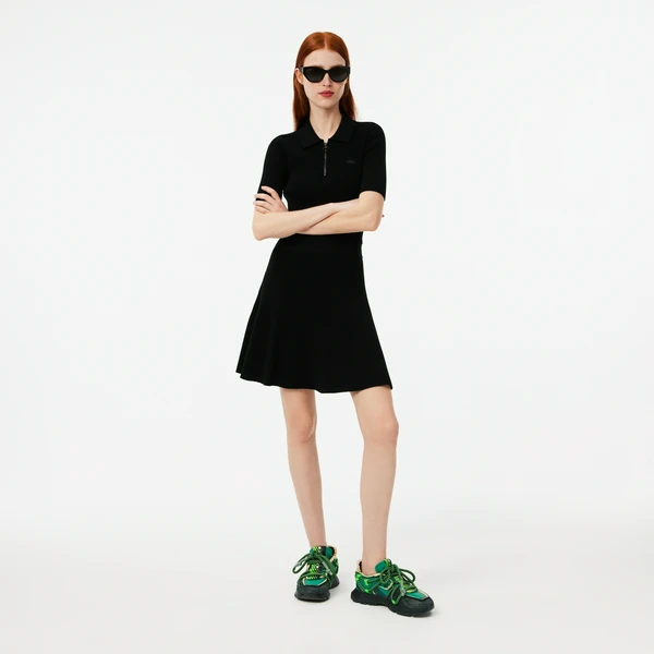 Платье Lacoste на молнии, черный, арт. EF2527