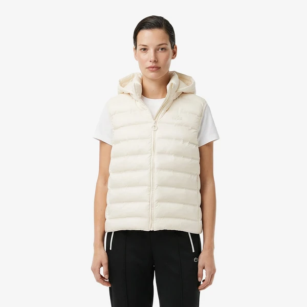 Женский жилет Lacoste с капюшоном, белый, арт. BF0629