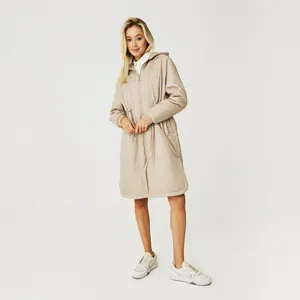 Женская длинная куртка Lacoste Regular Fit, бежевый, арт. BF0313C