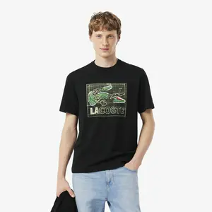 Футболка Lacoste с принтом, черный, арт. TH1446