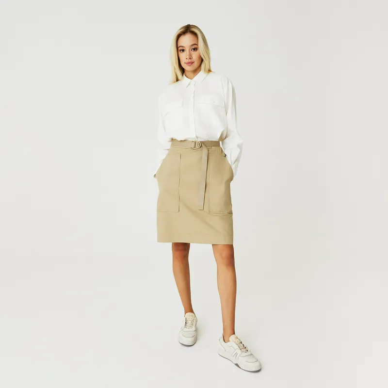 Юбка Lacoste с поясом, бежевый, арт. JF0304