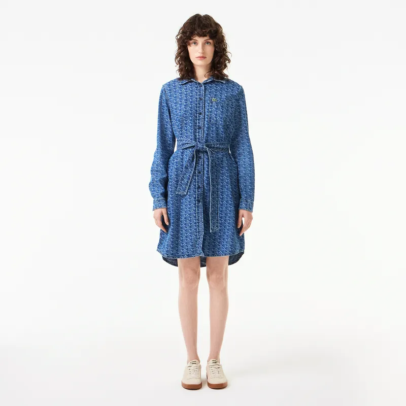 Платье Lacoste с поясом, синий, арт. EF2517