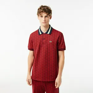 Поло Lacoste Classic Fit с монограммой, красный, арт. DH1417