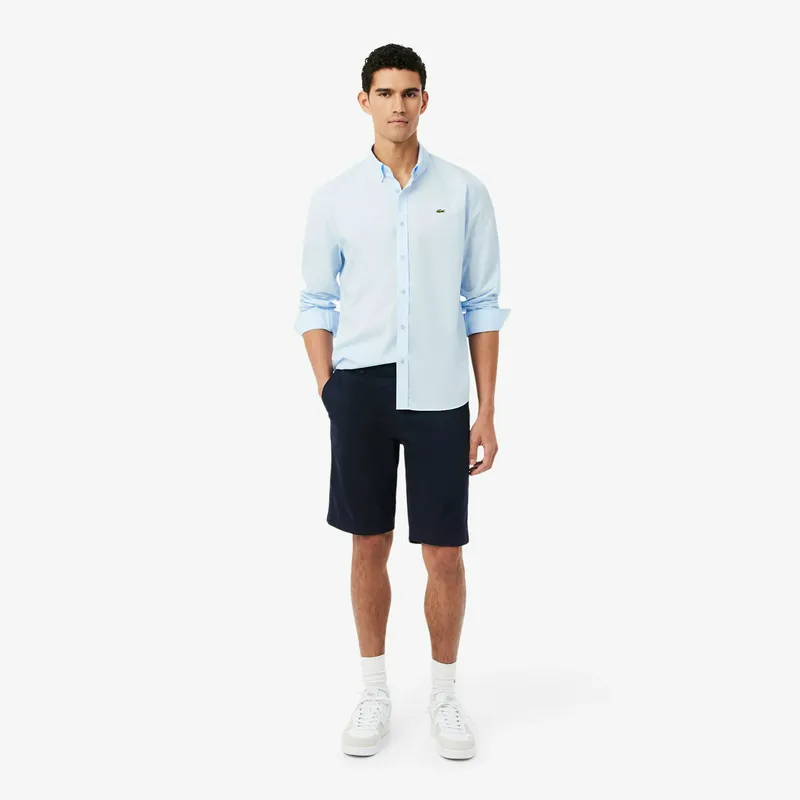 Шорты-чиносы Lacoste из эластичной саржи, синий, арт. FH2349