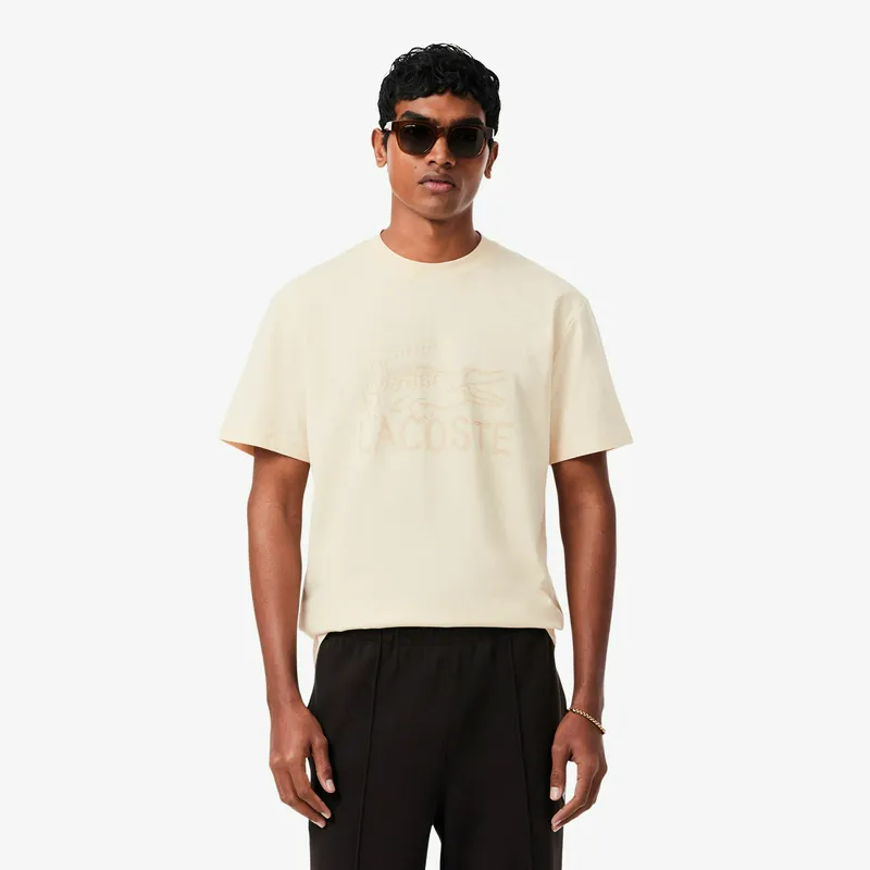 Футболка Lacoste хлопковая, бежевый, арт. TH1427