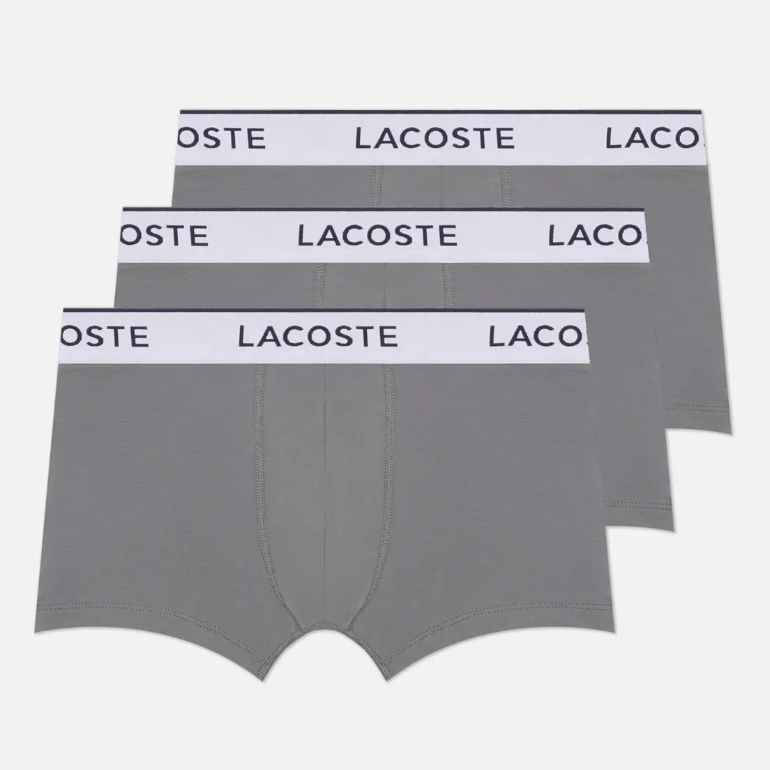 Хлопковые трикотажные трусы-боксеры Lacoste, серый, арт. 5H9002