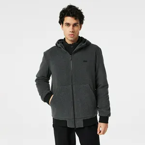 Утеплённая куртка-пальто Lacoste со съемным капюшоном, черный, арт. BH2415
