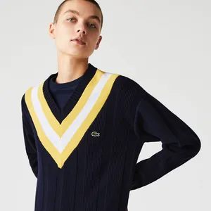 Шерстяной свитер Lacoste в полоску, синий, арт. AF7041
