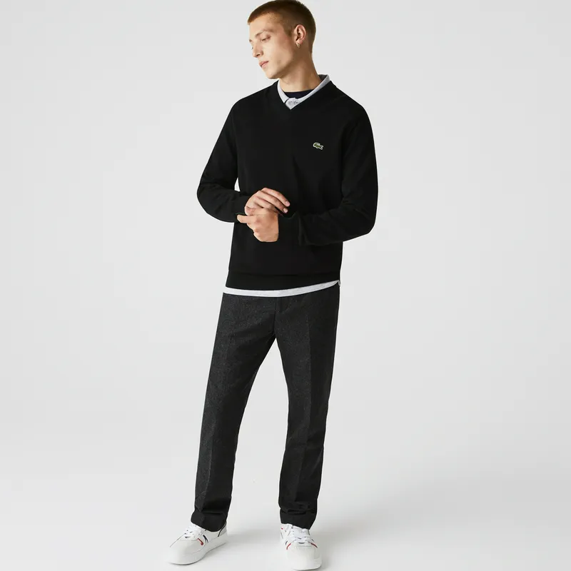 Свитер Lacoste с V-образным вырезом, черный, арт. AH1951