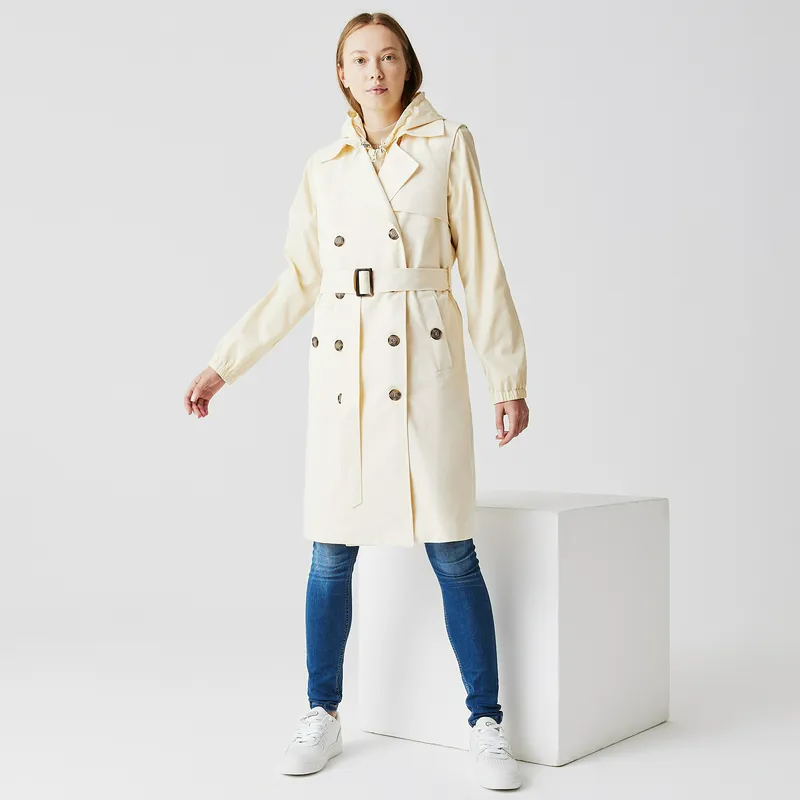 Плащ женский Lacoste с поясом, белый, арт. BF2322