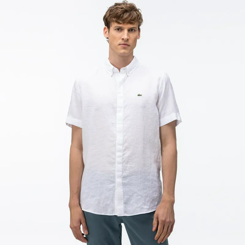 Рубашка Lacoste из смеси хлопка и льна, серый, арт. CH0055