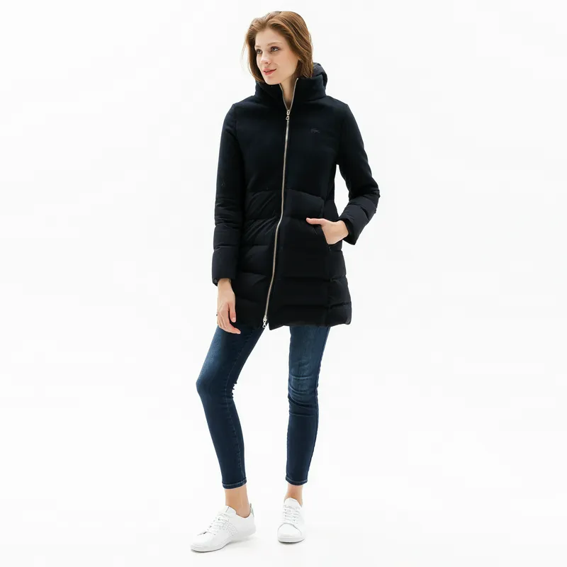 Пальто стеганое Lacoste со съемным капюшоном, синий, арт. BF2002