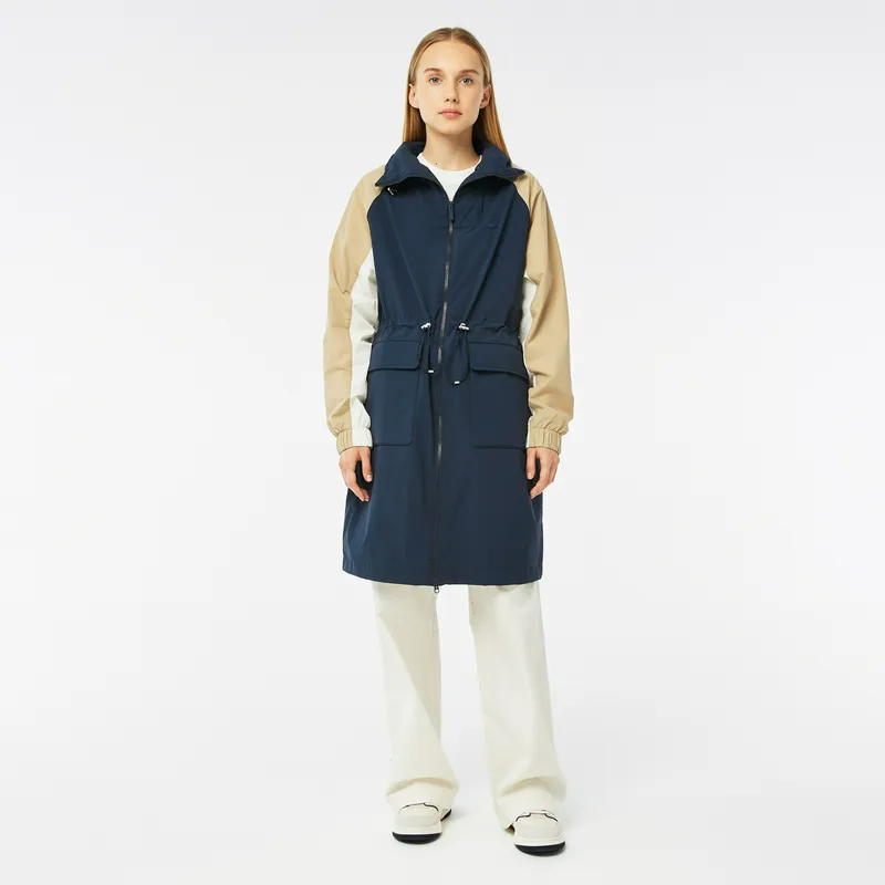 Парка Lacoste двухцветная с поясом, синий, арт. BF0322