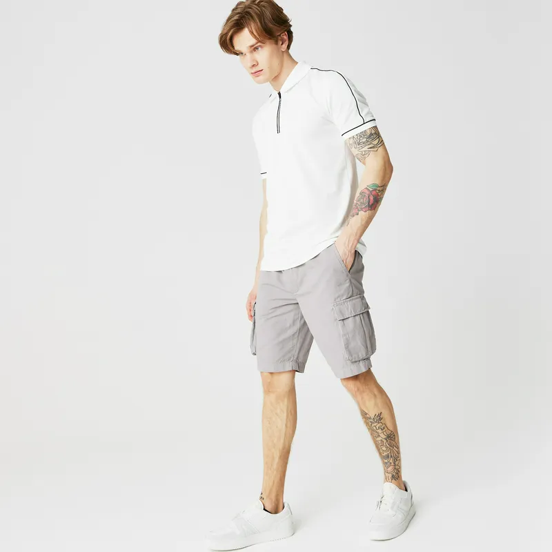 Шорты Lacoste свободной посадки из льна, серый, арт. FH0337