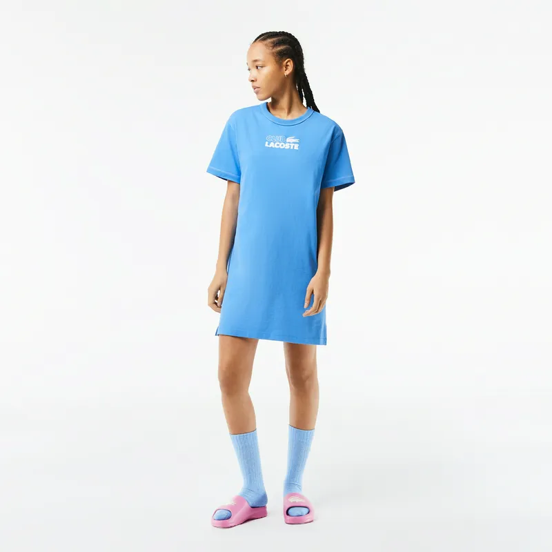 Платье Lacoste с принтом, голубой, арт. EF5564
