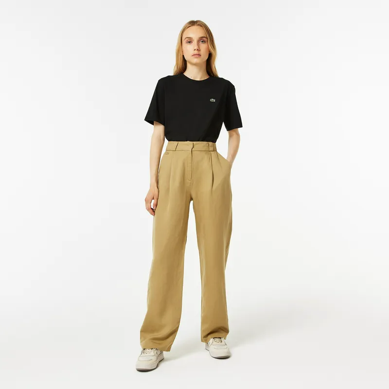 Брюки женские Lacoste льняные, бежевый, арт. HF0322