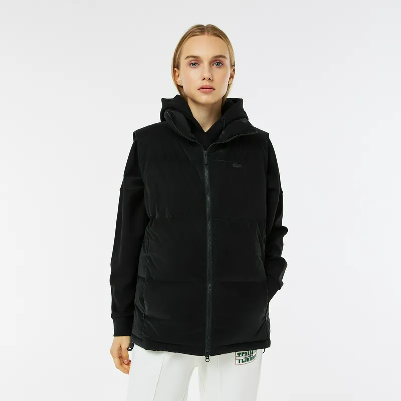 Жилет Lacoste утепленный с капюшоном, черный, арт. BF2405