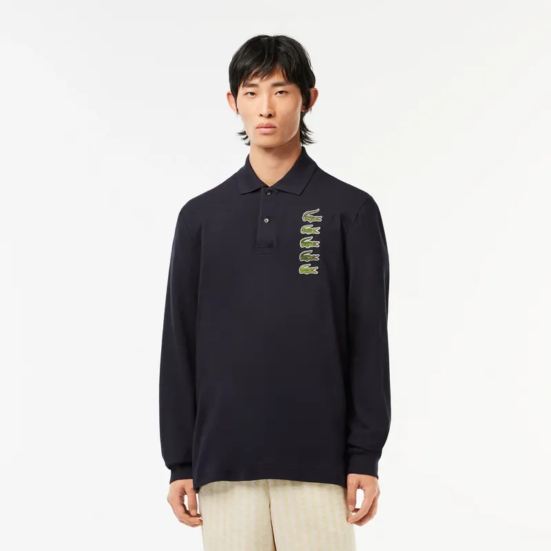 Поло Lacoste с длинным рукавом, синий, арт. PH3462