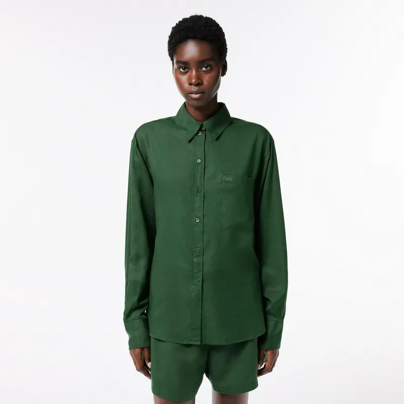 Рубашка Lacoste с нагрудным карманом, зеленый, арт. CF3404