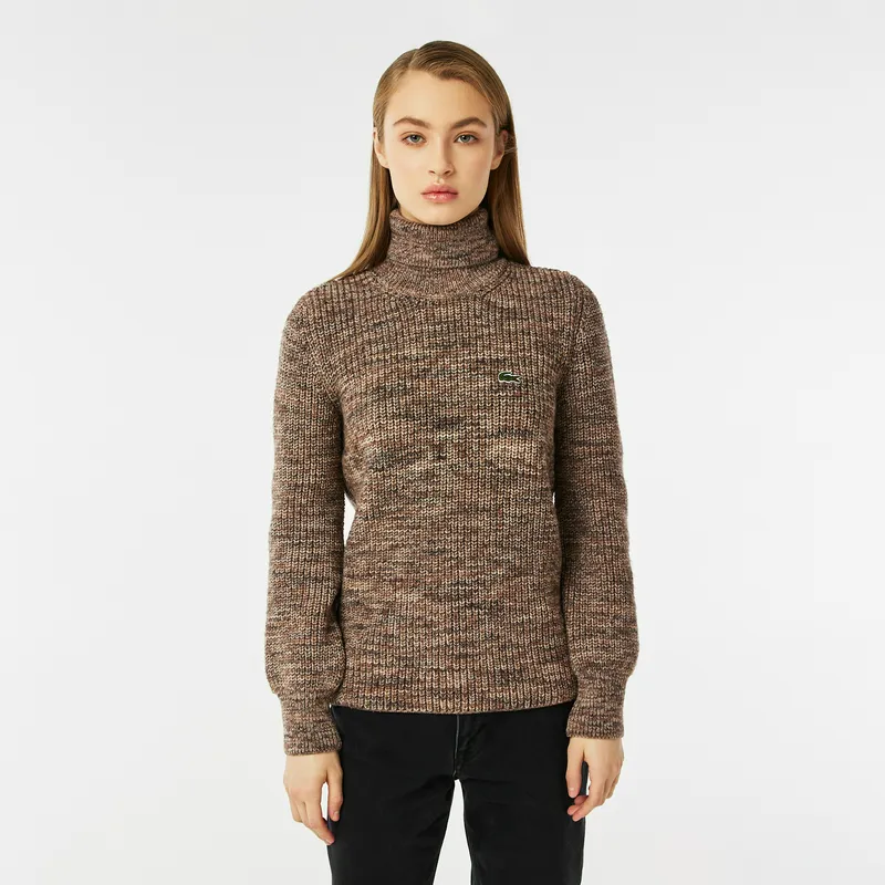 Свитер Lacoste с высоким воротом, коричневый, арт. AF2418