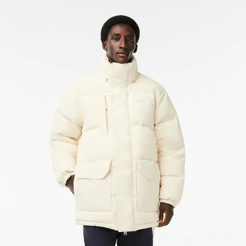 Пуховик Lacoste с капюшоном, белый, арт. BH1583
