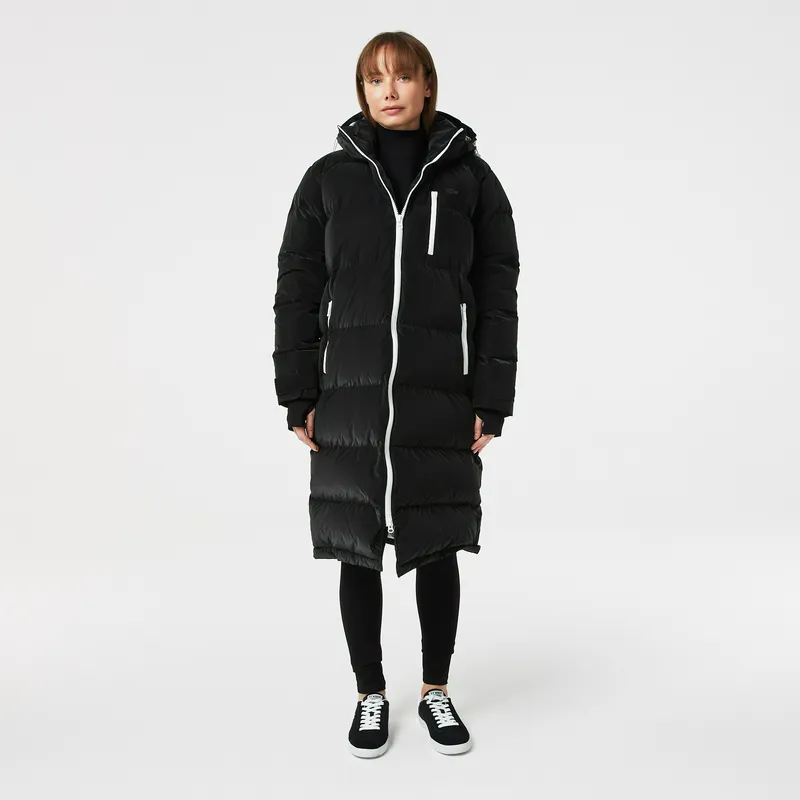 Стеганая куртка-пуховик Lacoste с капюшоном, черный, арт. BF2425