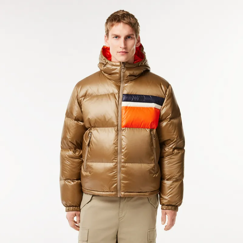 Пуховая куртка Lacoste двусторонняя, коричневый, арт. BH1639