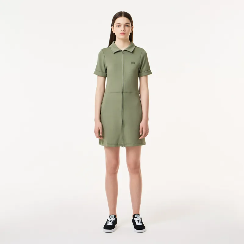 Платье Lacoste на молнии с воротником поло, зеленый, арт. EF0419