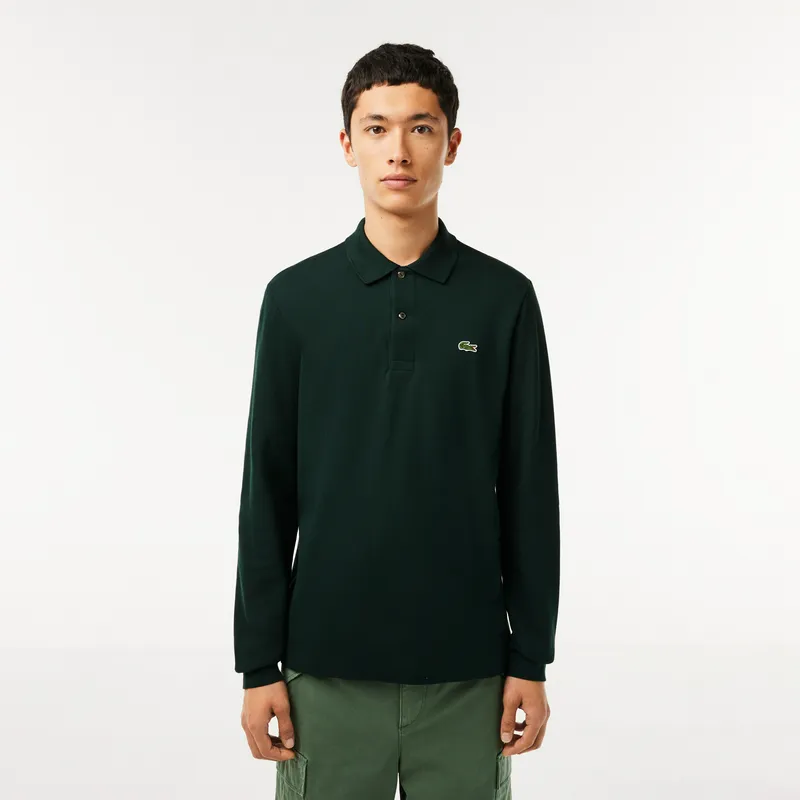 Поло Lacoste с длинным рукавом, черный, арт. L1312