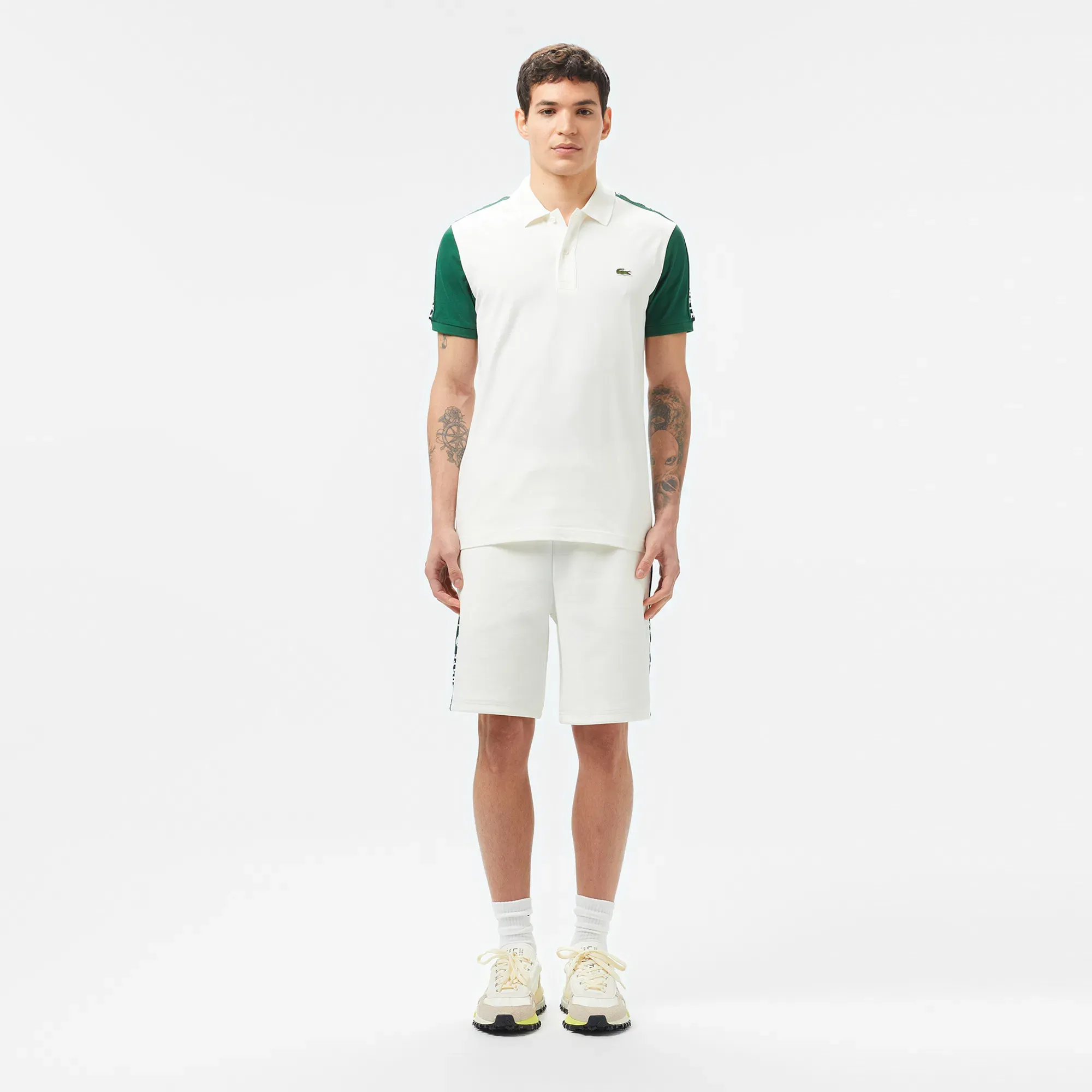 Мужские шорты Lacoste из эластичного хлопка, белый, арт. GH0512