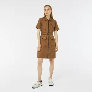 Платье Lacoste Regular Fit на молнии, коричневый, арт. EF2405