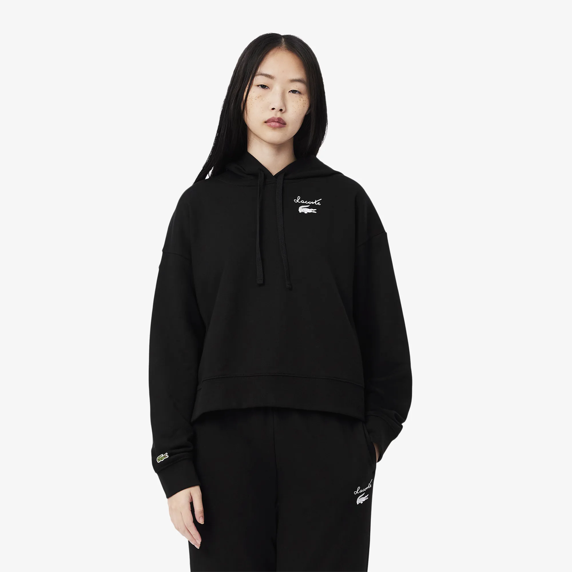 Женская флисовая толстовка Lacoste OVERSIZED Fit, черный, арт. SF2649