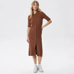 Платье Lacoste Slim Fit на пуговицах, коричневый, арт. EF0309