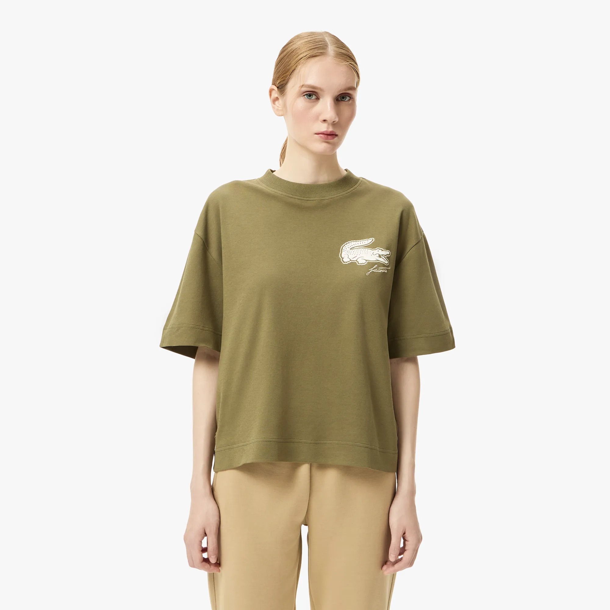 Футболка Lacoste Loose Fit, хаки, арт. TF2603