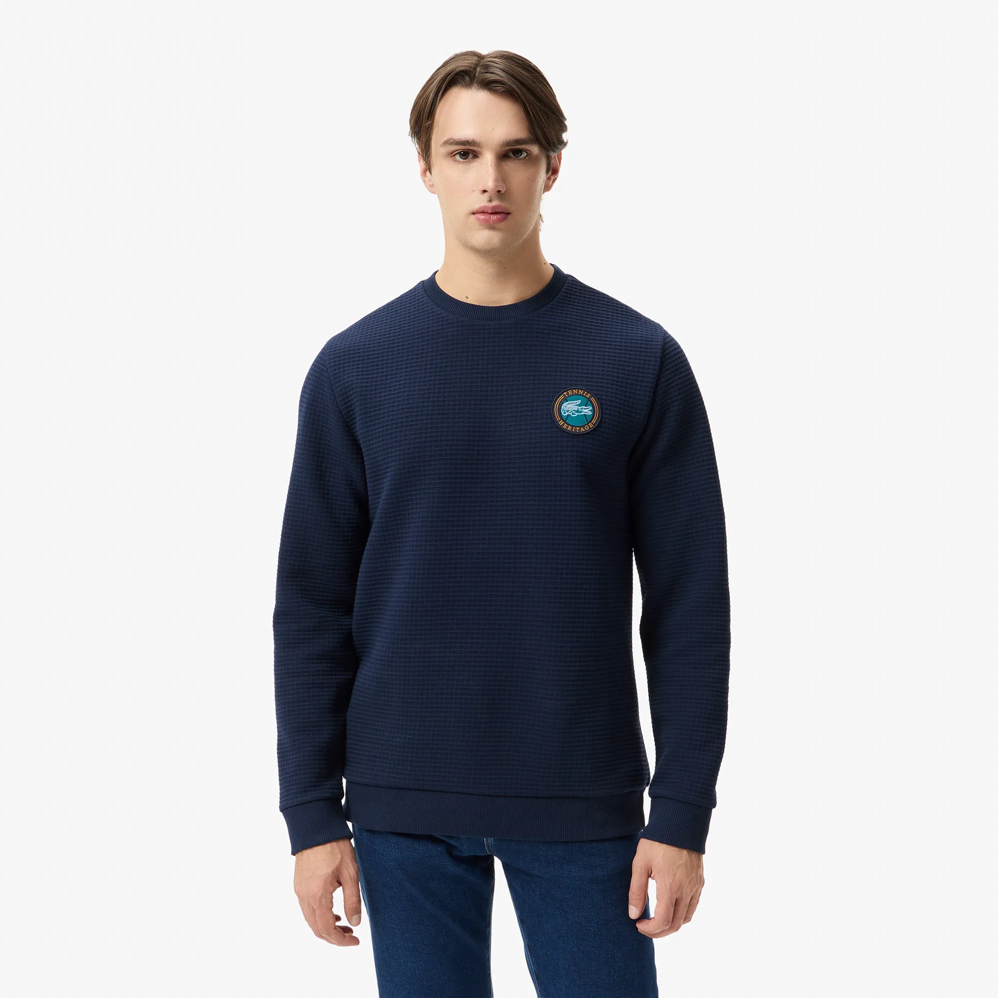 Лонгслив Lacoste Tennis Heritage REGULAR FIT, синий, арт. TH2633