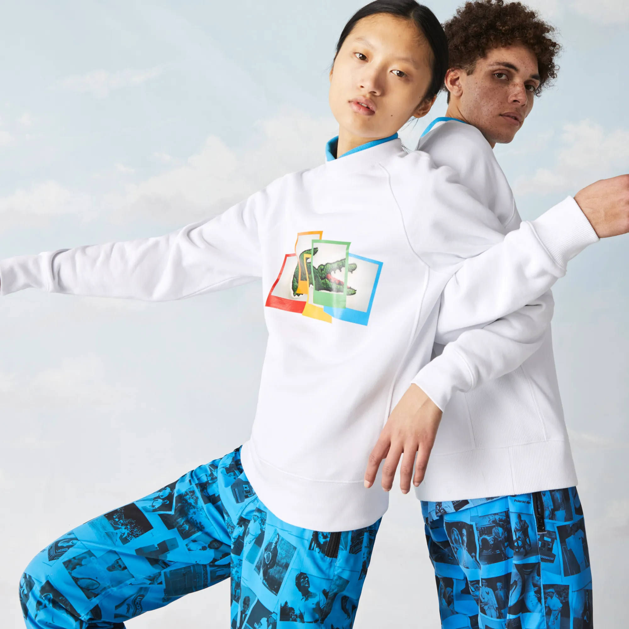 Хлопковый свитшот Lacoste x Polaroid, белый, арт. SH2183