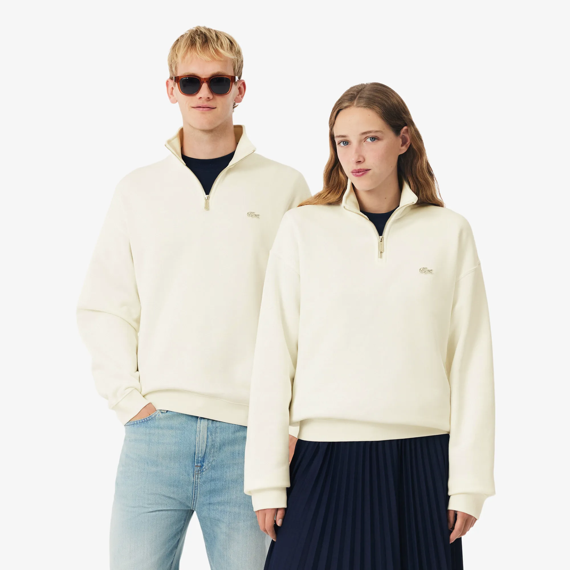 Хлопковый свитшот Lacoste Loose Fit, белый, арт. SH7759