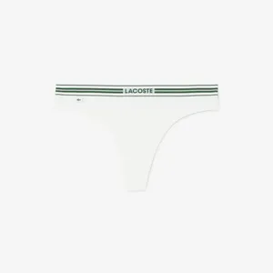 Женские трусики-стринги Lacoste из эластичного хлопка, белый, арт. 8F5198